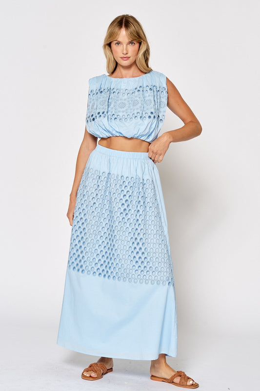 Maxi Eyelet Skirt