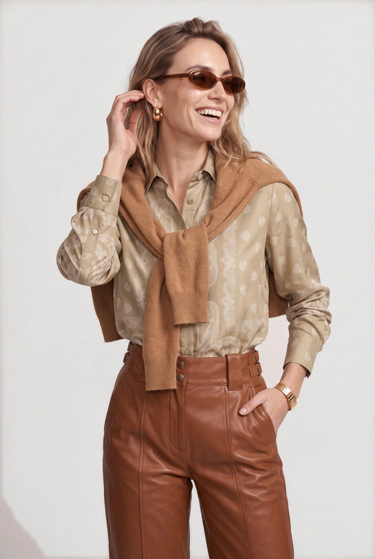 Sage Scarf Boyfriend Shirt
