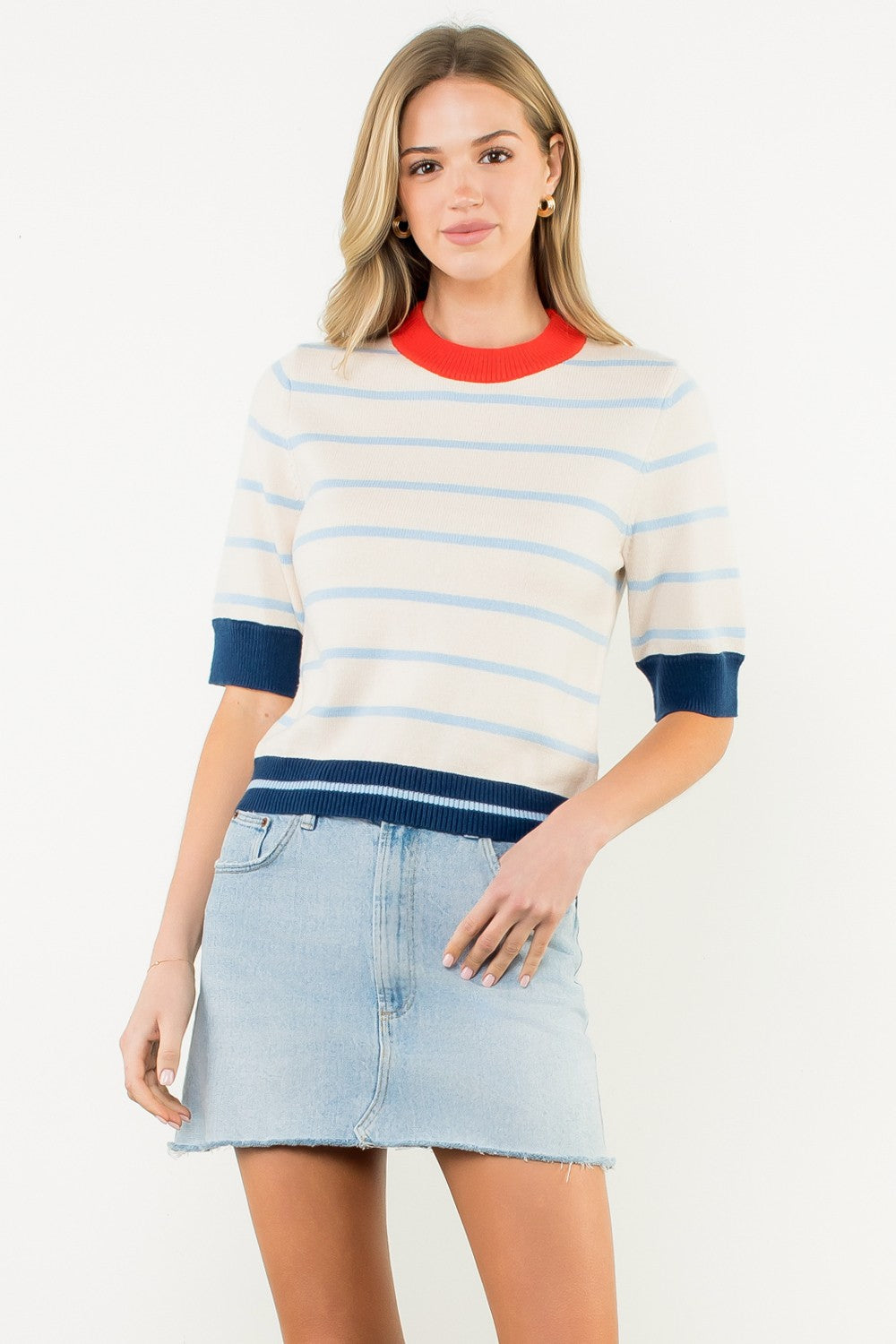 Short Sleeve Striped Top