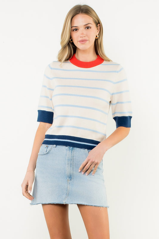 Short Sleeve Striped Top