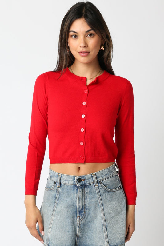 Gianna Knit Sweater in Red
