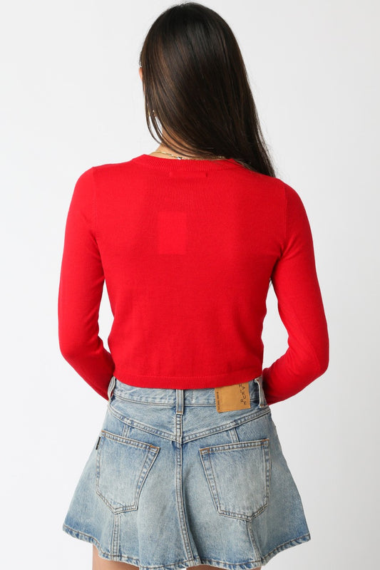 Gianna Knit Sweater in Red