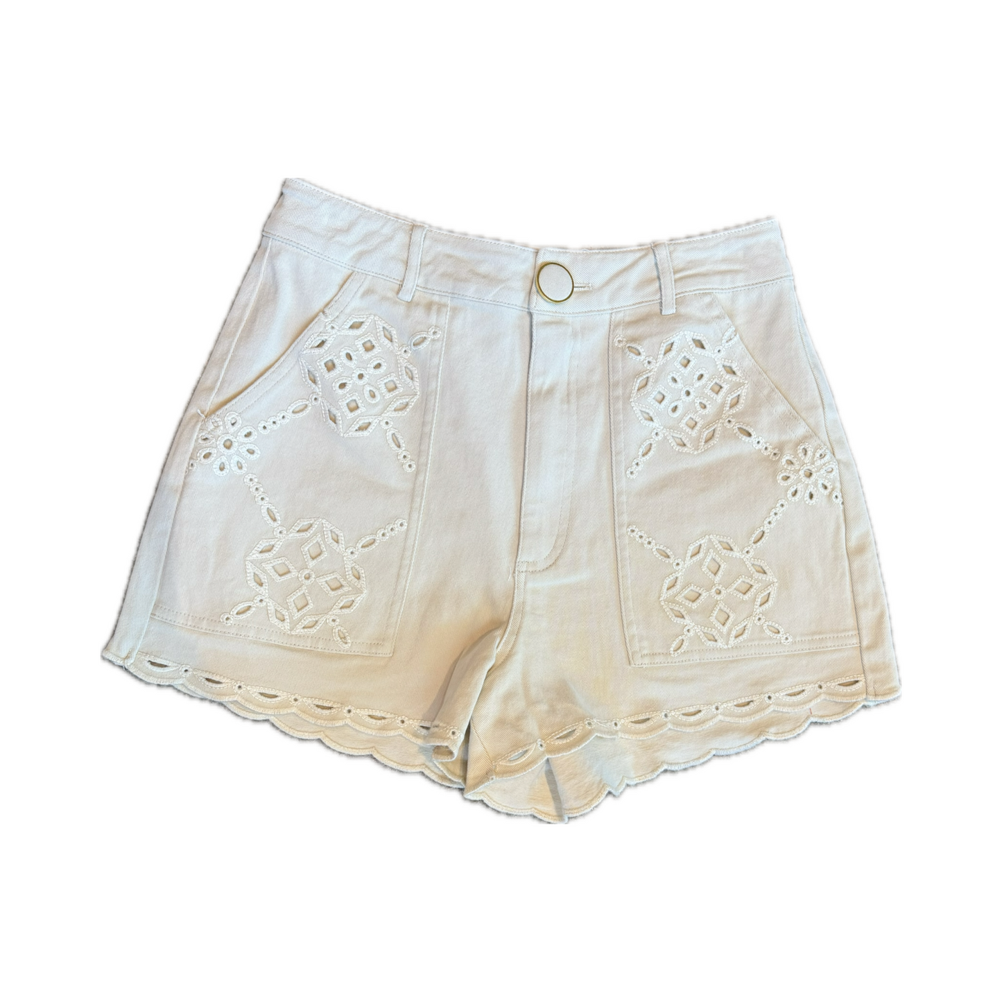 Motif Shorts in Cream