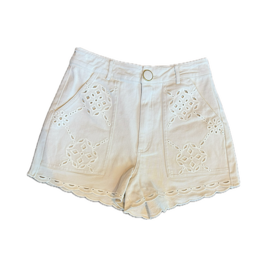 Motif Shorts in Cream