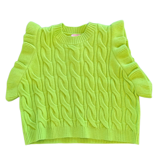 Miranda Sweater Vest in Lime