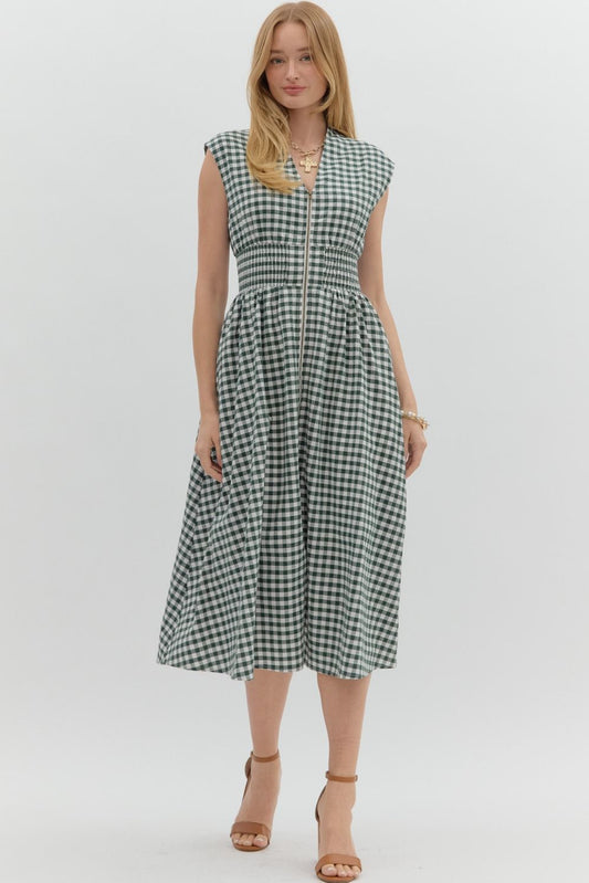Gingham Midi Dress