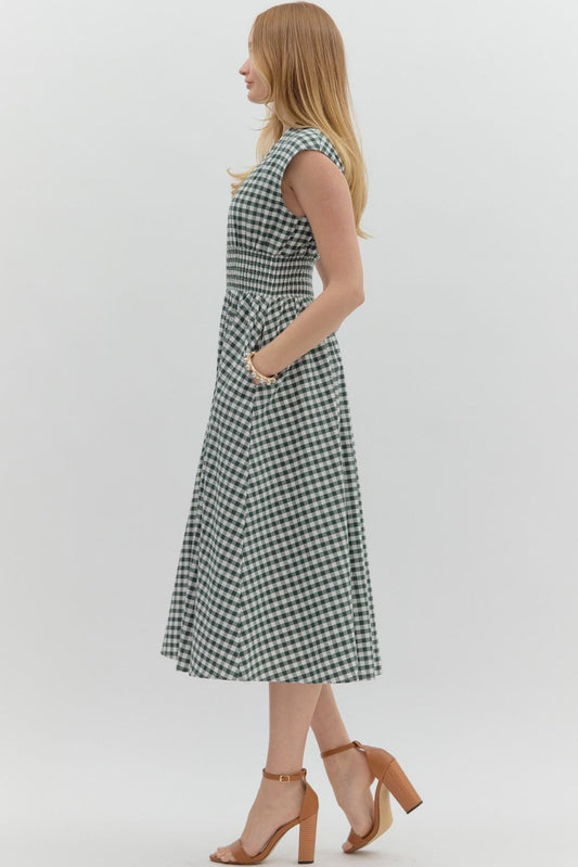 Gingham Midi Dress