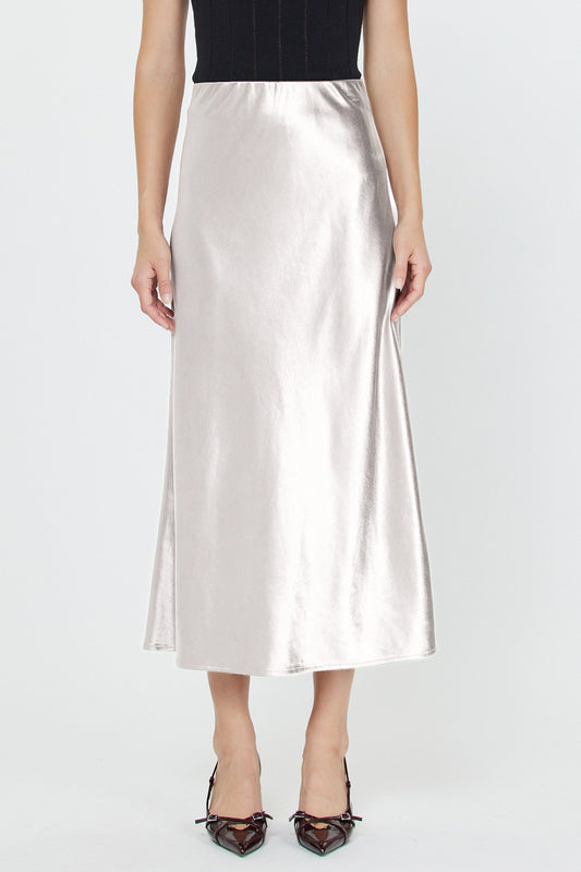 Silver Midi Skirt