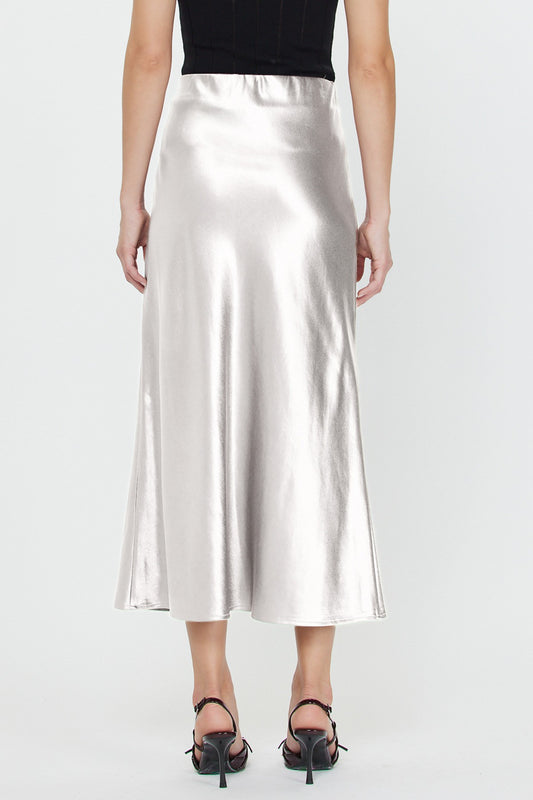 Silver Midi Skirt