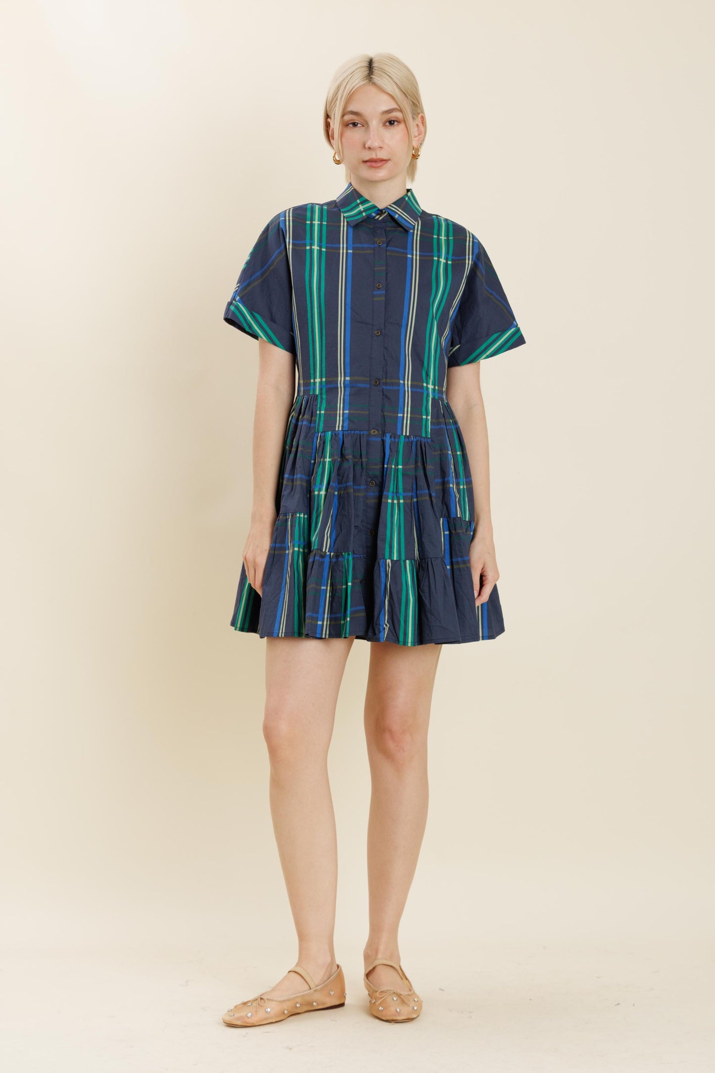 Plaid Mini Short Dress