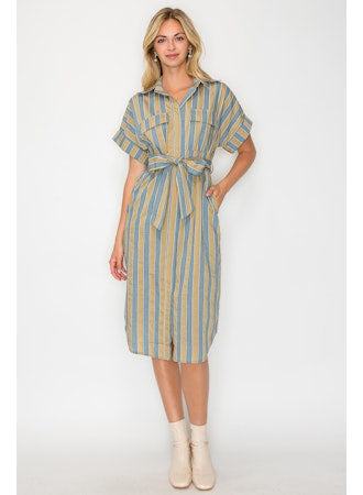 Hazel Fall Stripe Midi Dress