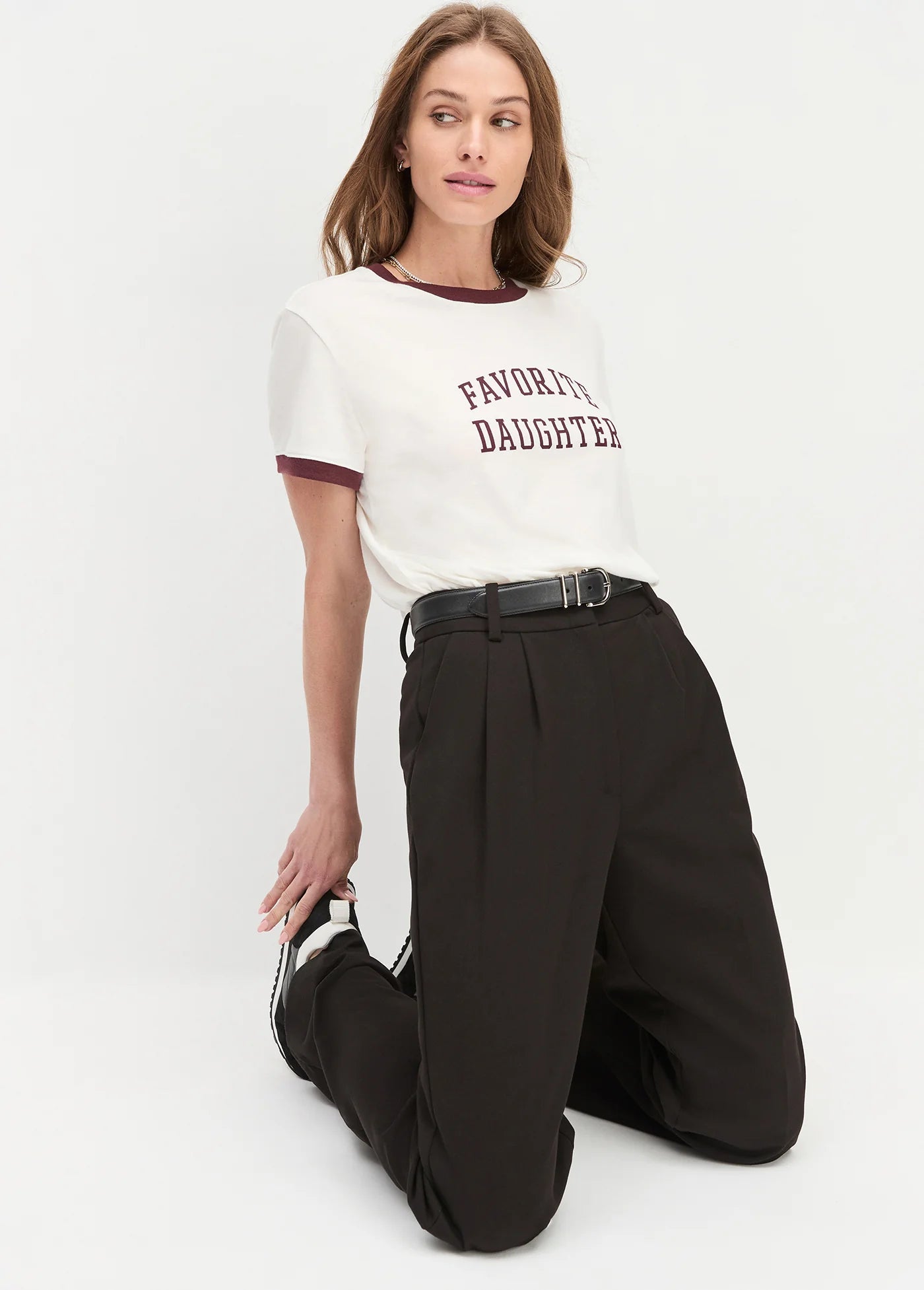 Favorite Daughter Ringer Tee Burgundy
