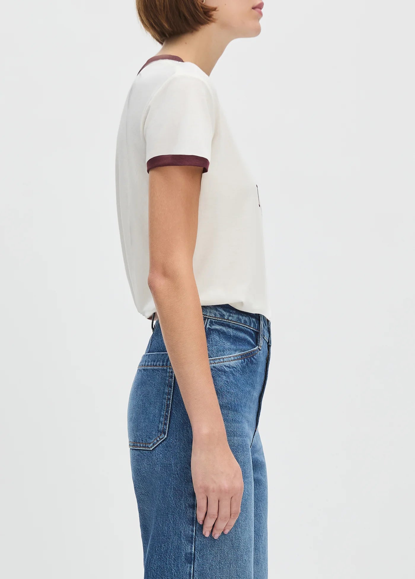 Favorite Daughter Ringer Tee Burgundy