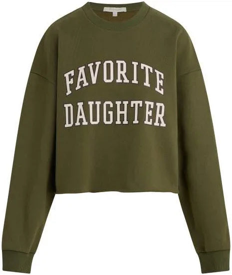Favorite Daughter Cropped Collegiate Sweatshirt Smoketree