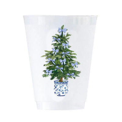 Blue Christmas Tree Shatterproof Cups