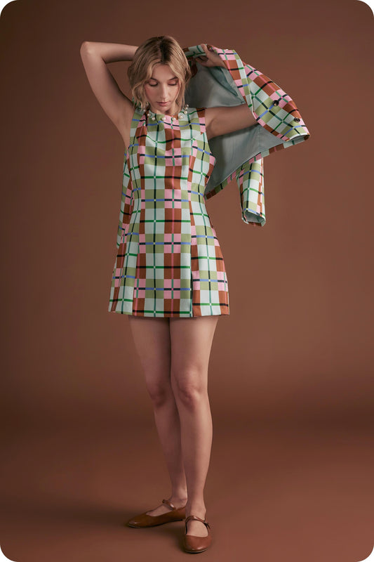 Plaid Pearl Mini Dress
