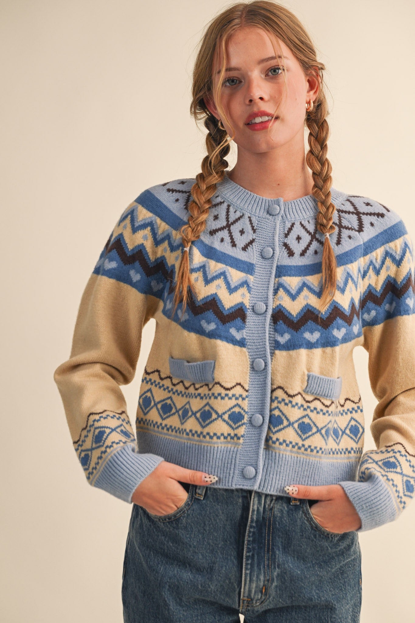 Fairisle Blue Cardigan