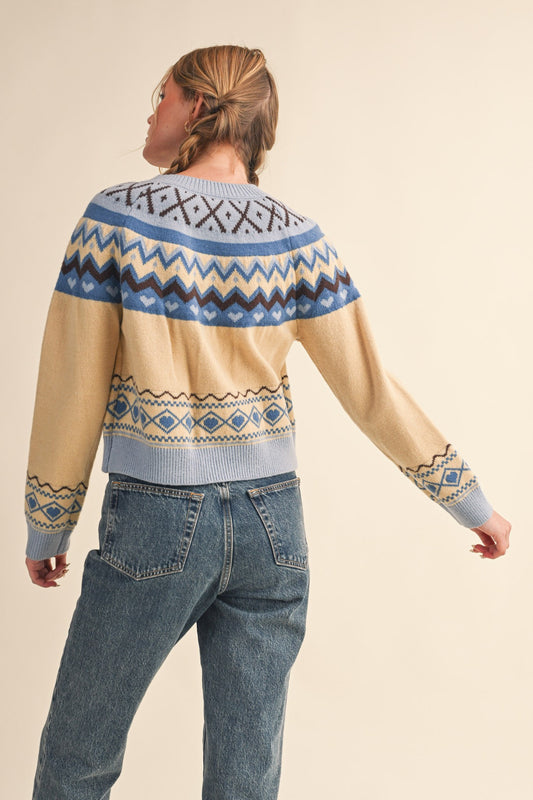 Fairisle Blue Cardigan