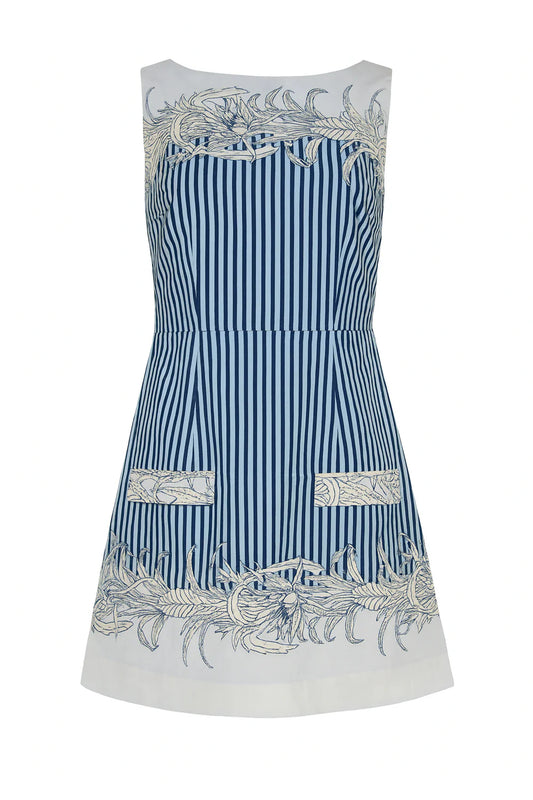 Annabelle Dress in Palm Stripe
