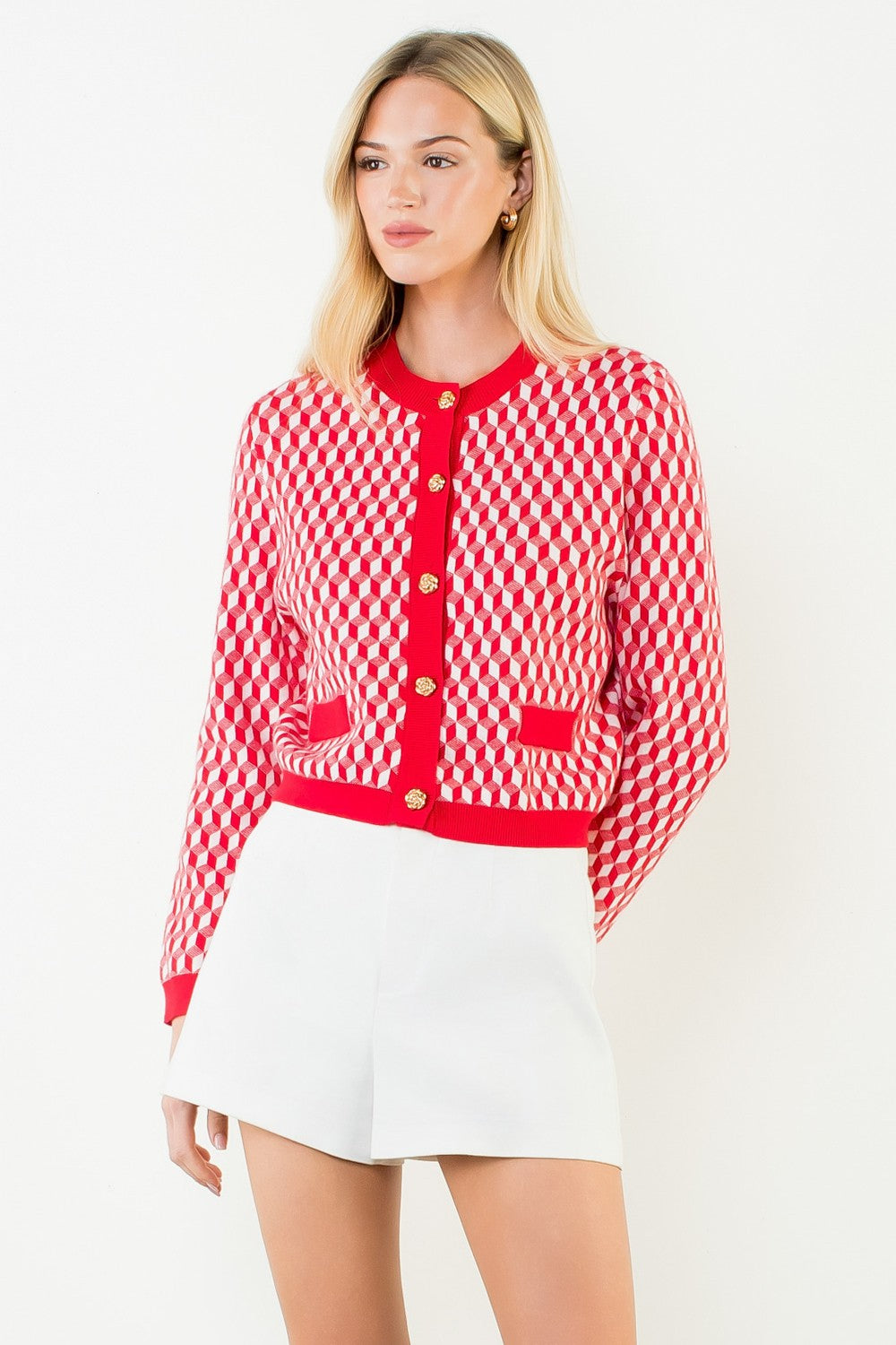 Geometric Print Cardigan