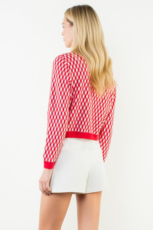 Geometric Print Cardigan