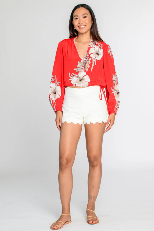 Cream Scallop Jojo Short