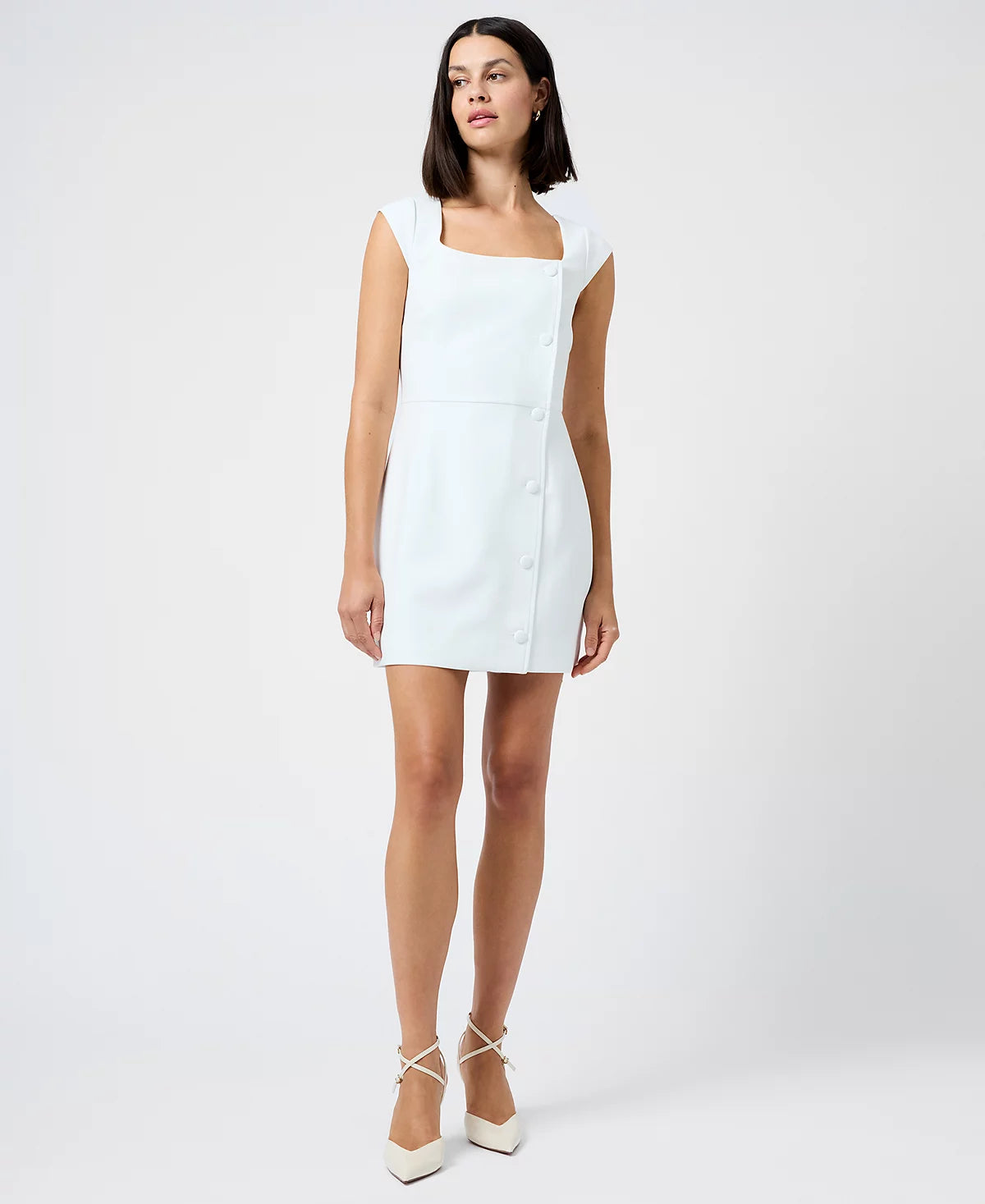 Azra Twill Square Neck Mini Dress