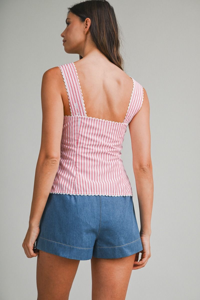 Pin Stripe Sleeveless Top