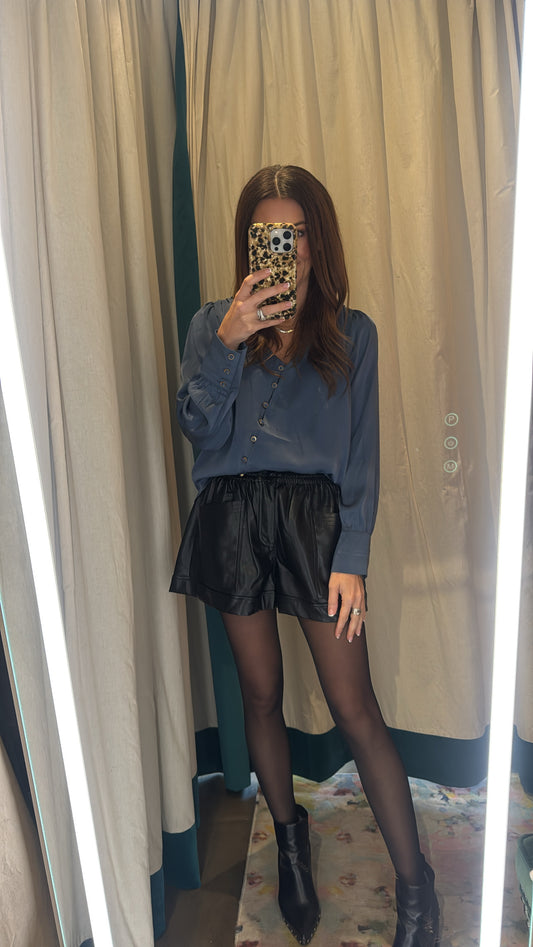 Satin Button Down Blouse