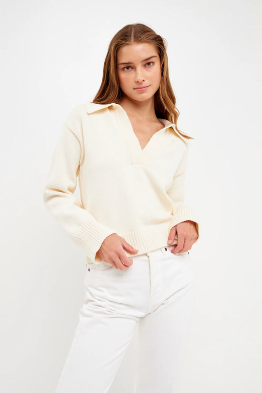 Ivory Collared Sweater