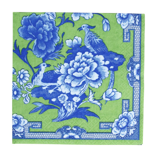 Green & Blue Plate Cocktail Napkins