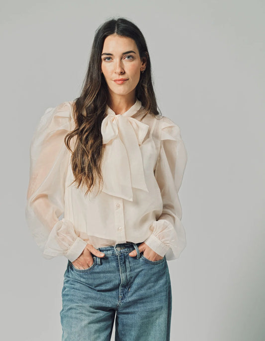 French Bow Blouse-XS