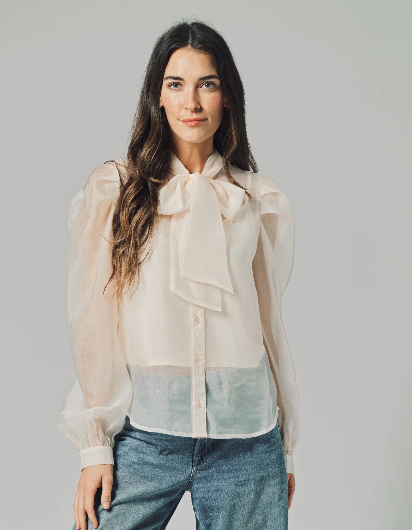 French Bow Blouse-XS
