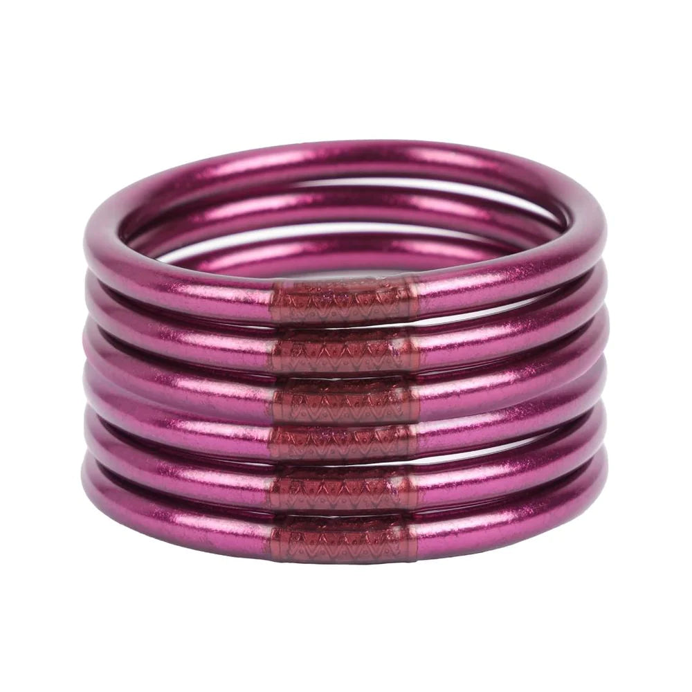 BuDhaGirl Amethyst All Weather Bangles - Serenity Prayer