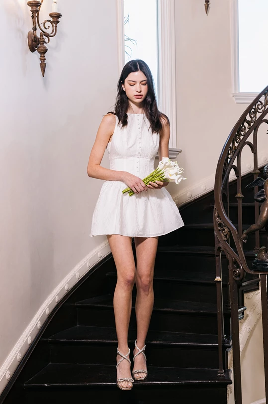 White Flare Mini Dress - Small White Flare Mini Dress - Small