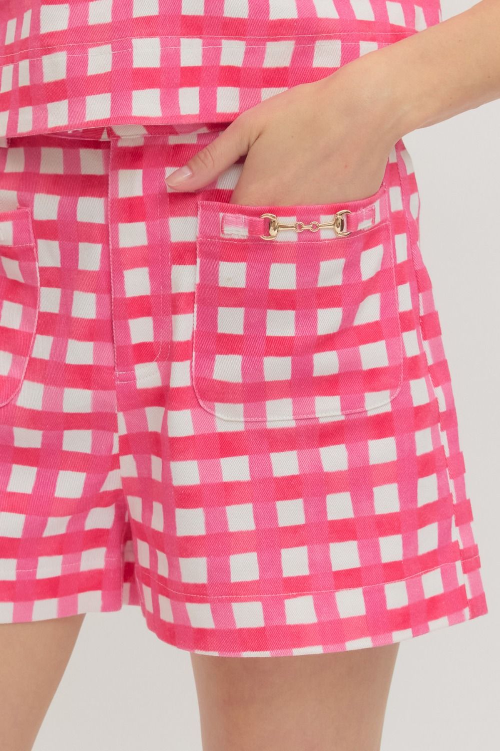 Plaid Horsebit Shorts
