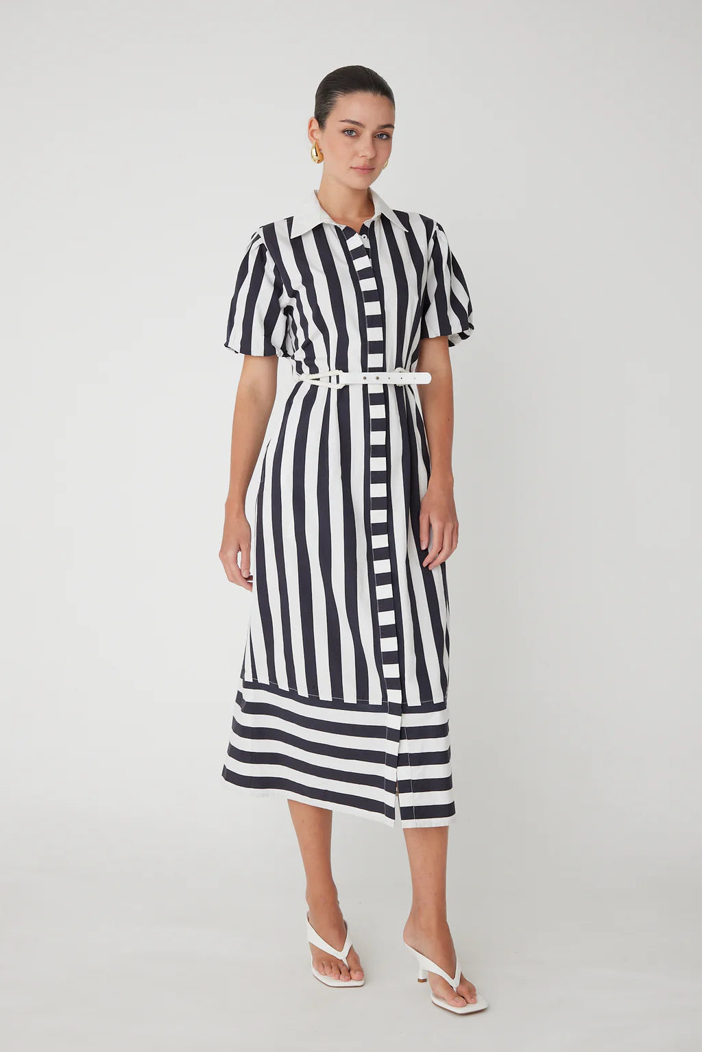 Marella Striped Midi Dress
