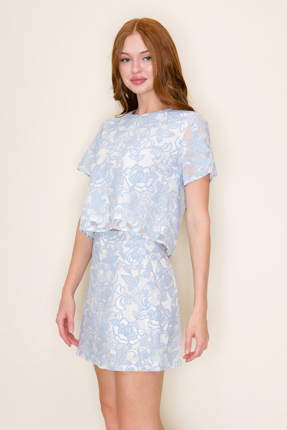 Floral Embroidery Mini Skirt