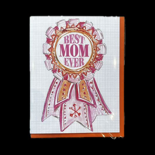 #1 Mom Badge Greeting Card