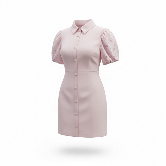 Faux Suede Eyelit Dress