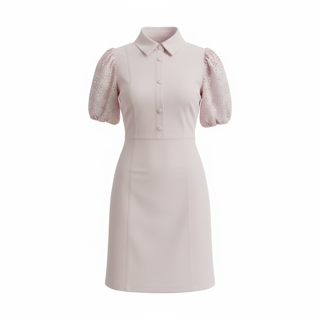 Faux Suede Eyelit Dress