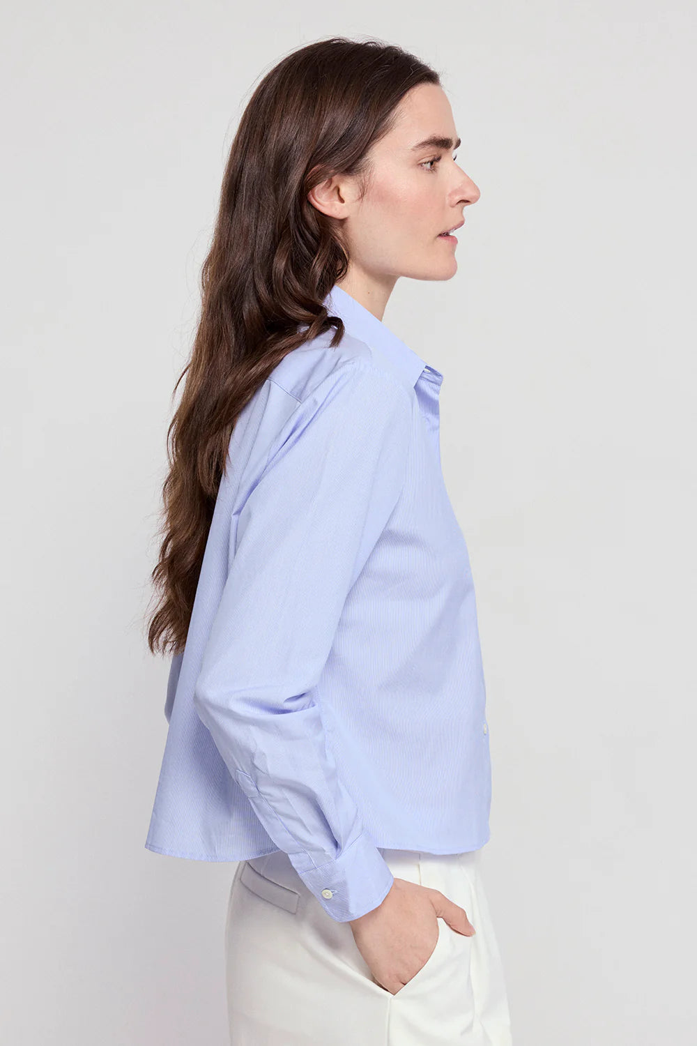 The LS Boxy Crop Thin Stripe