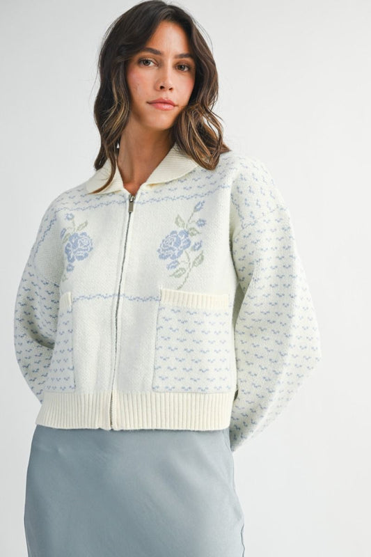 Cream Floral Cardigan