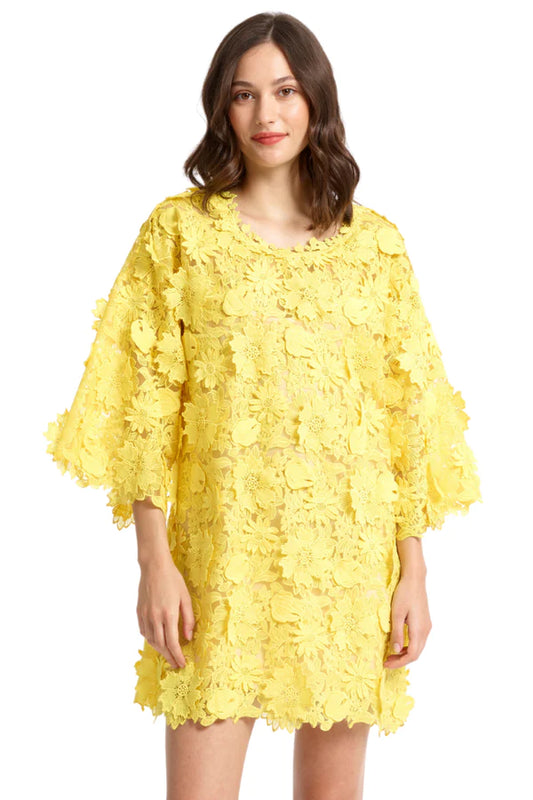 Lemon Floral Lace Dress