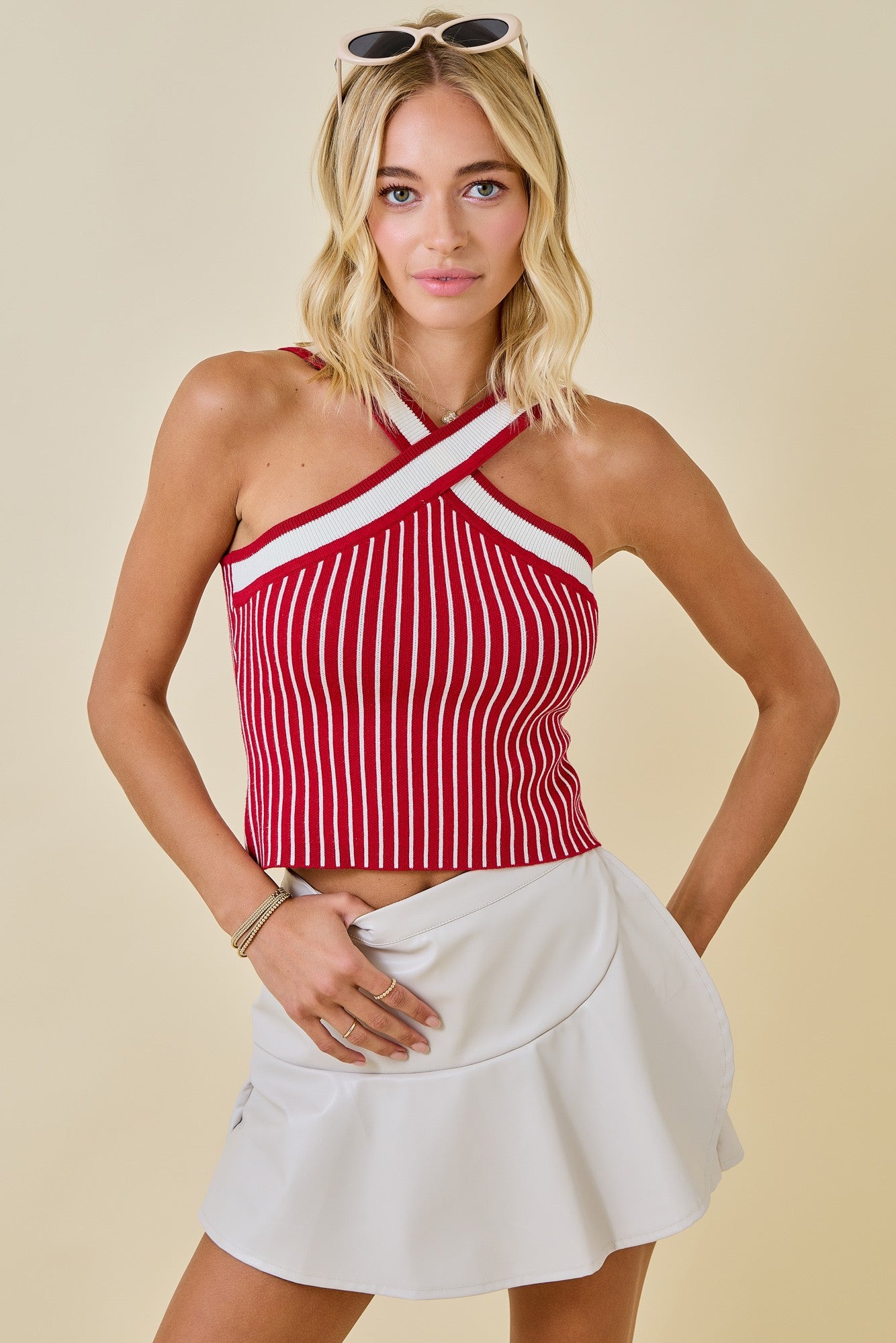 X Halter Sweater Top