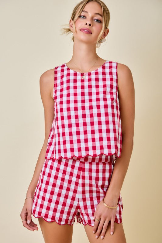 Gingham Gameday Top