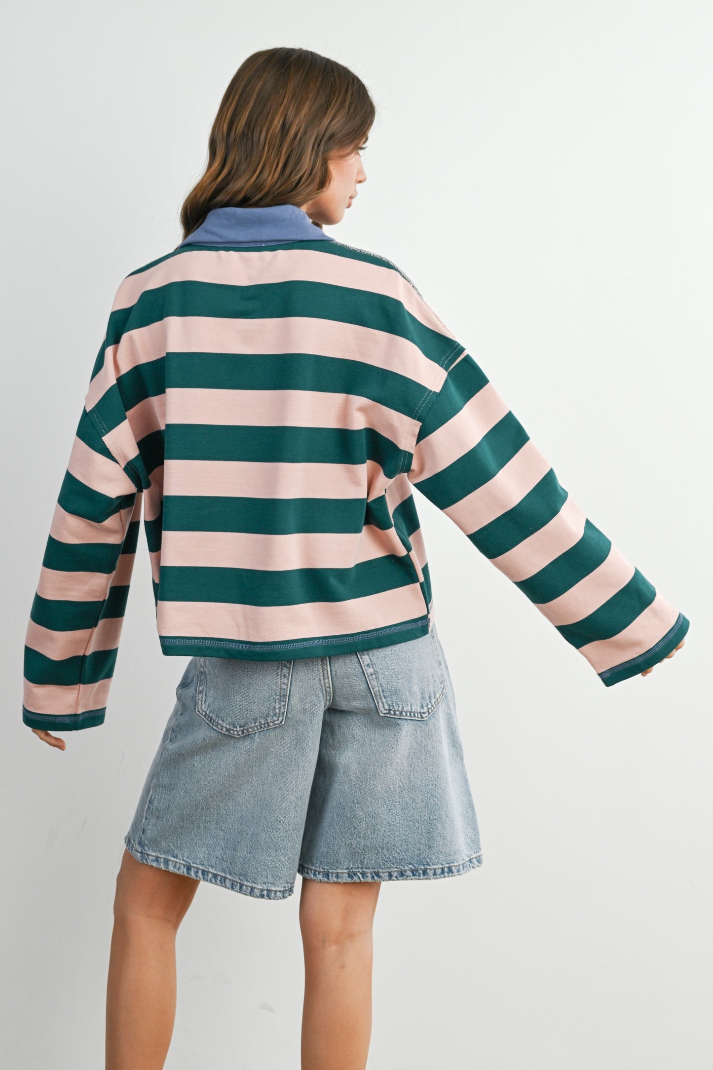 Striped Quarter Zip