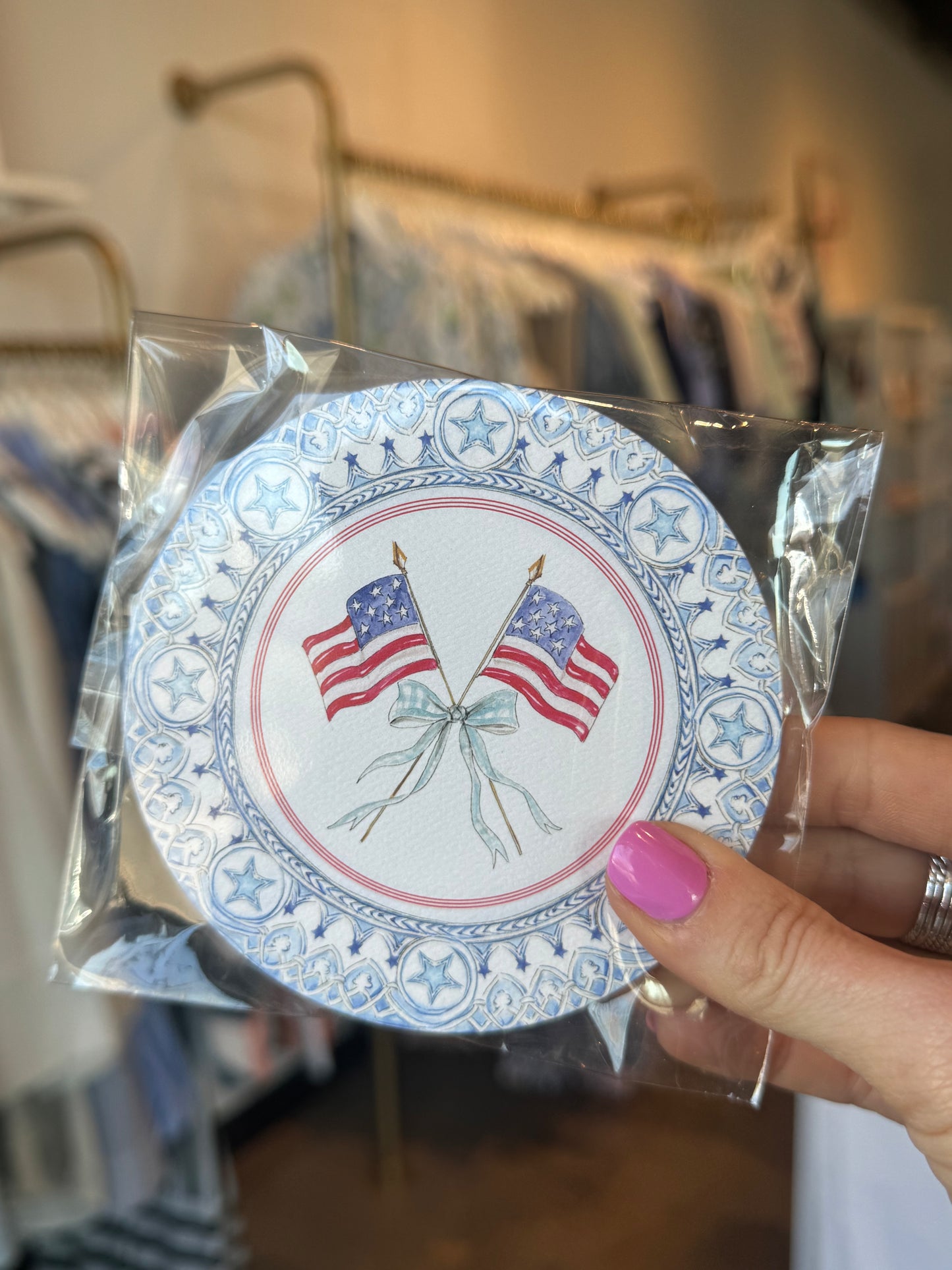 Patriotic Flags Paper Coasters