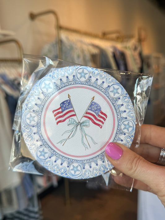 Patriotic Flags Paper Coasters