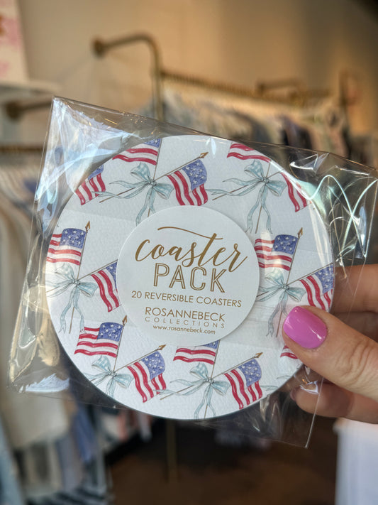 Patriotic Flags Paper Coasters